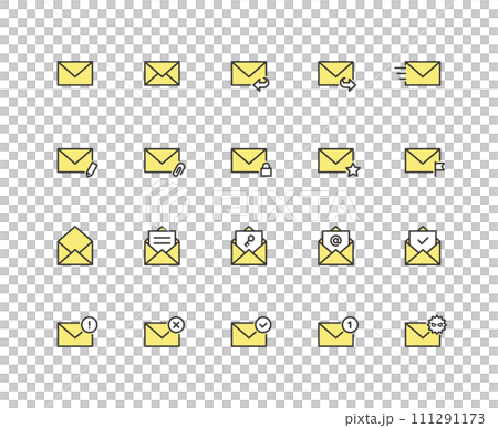 メールのカラーアイコンセット 111291173