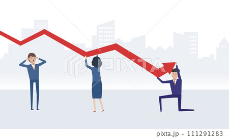 企業の赤字経営を食い止めて立て直しを図るビジネスチーム 企業の赤字経営を食い止めて立て直しを図るビジネスチーム 111291283
