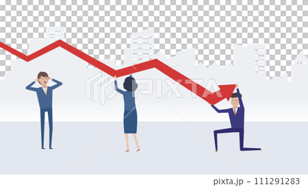 企業の赤字経営を食い止めて立て直しを図るビジネスチーム 企業の赤字経営を食い止めて立て直しを図るビジネスチーム 111291283