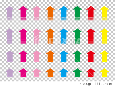 カラフルな上向き矢印のセット 111292546