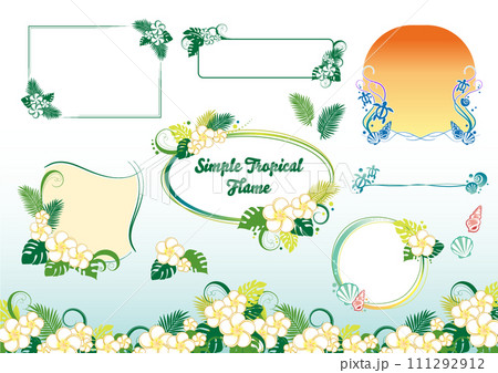 シンプルなトロピカルフレーム 111292912