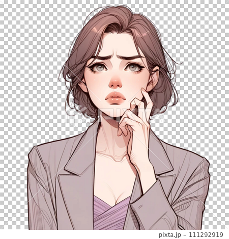 悩む女性 111292919