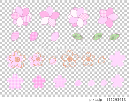 Pop and cute peach and cherry icon material set 111293418