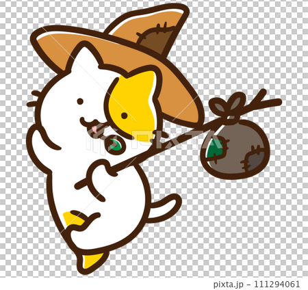 可愛的流浪旅行者貓角色的變形插圖 111294061