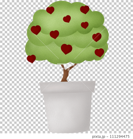 Tree in a pot with heart Tree in a pot with heart 111294475