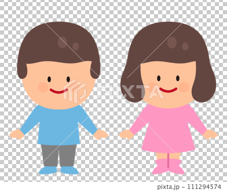 一個孩子穿著春裝的插圖 一個孩子穿著春裝的插圖 111294574