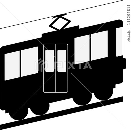 山の斜面を登るケーブルカーのアイコン 111295811