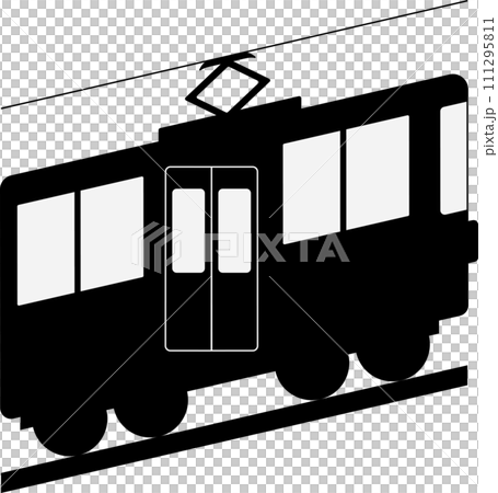 山の斜面を登るケーブルカーのアイコン 111295811