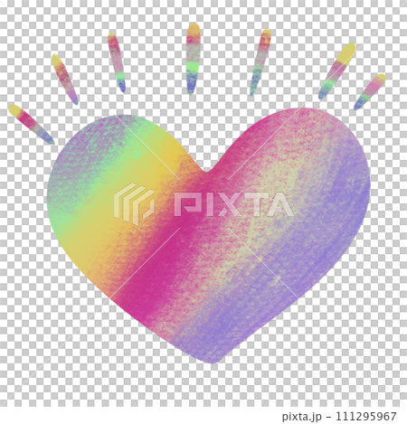 The rainbow Heart water color paint for love concept 111295967