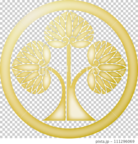 Family crest: Aoi standing apart to the left in a circle [gold] 111296069