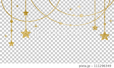 star sparkle bunting gold glitter shinny illustration carnival garland birthday new year baby shower party decoration banner colorful boho style border frame 111296349