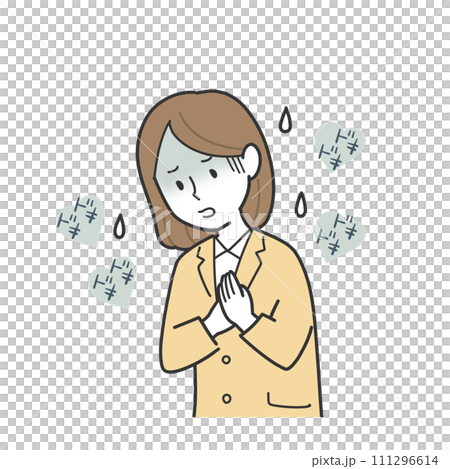 緊張している女性 111296614