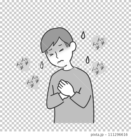 一個看起來緊張又痛苦的男人 111296616