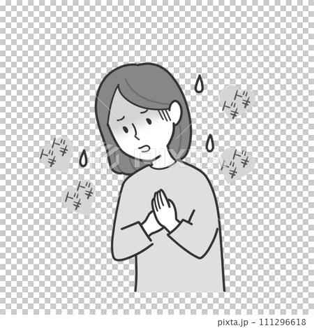 一個心悸、看起來很焦慮的女人 111296618