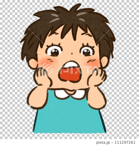 驚いている男の子　上半身 111297261