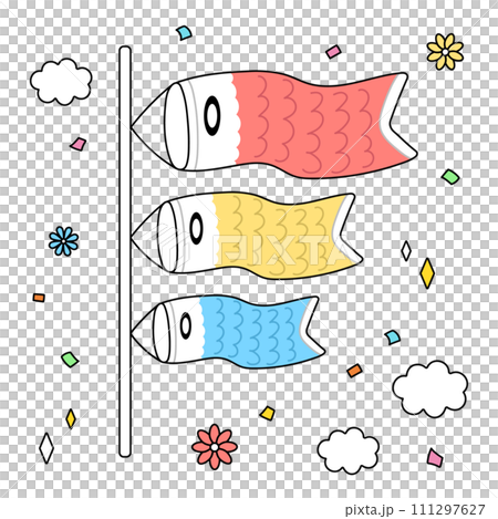 Illustration material of carp streamer 111297627