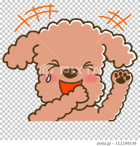 爆笑する表情のトイプードルのイラスト 爆笑する表情のトイプードルのイラスト 111299536