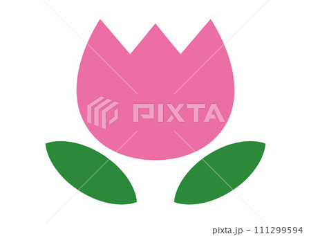 かわいいチューリップ　ピンク 111299594