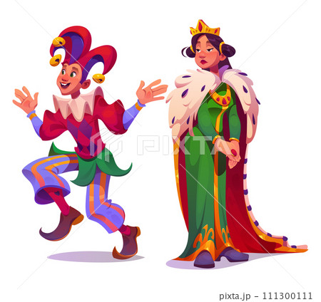 Medieval people character cartoon vector set. 111300111