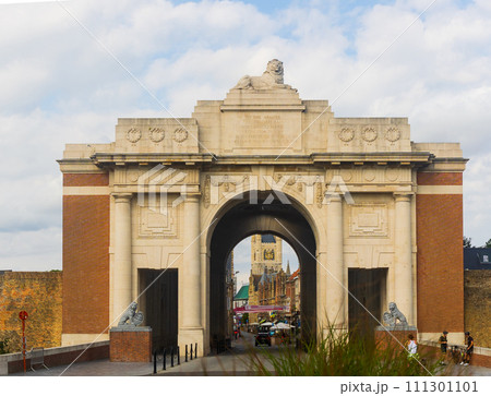 View at Menin Gate Monument (World War Memorial) in Ypres, Belgium View at Menin Gate Monument (World War Memorial) in Ypres, Belgium 111301101