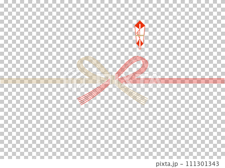 Gold and red five Mizuhiki knot cutting (bow knot) Noshi paper Gold and red five Mizuhiki knot cutting (bow knot) Noshi paper 111301343