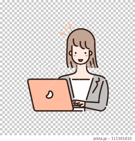 Illustration of a business person using a computer Illustration of a business person using a computer 111301810