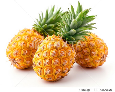 pineapples closeup on white background pineapples closeup on white background 111302830