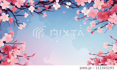 桜の花のフレーム背景