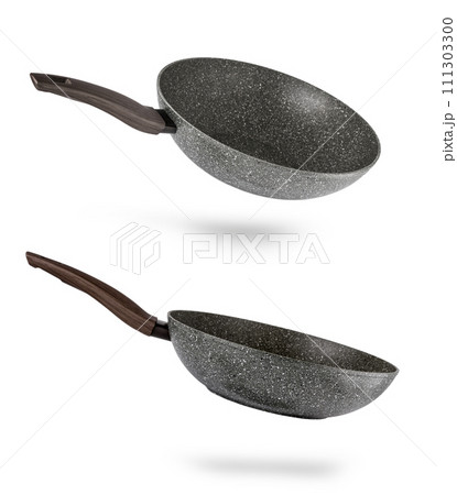 Set of Frying pans isolated on white background with clipping path Set of Frying pans isolated on white background with clipping path 111303300