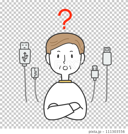 ケーブルを選べない男性 ケーブルを選べない男性 111303556