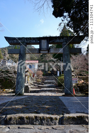 福岡県　英彦山神宮・参道の石鳥居 111304741