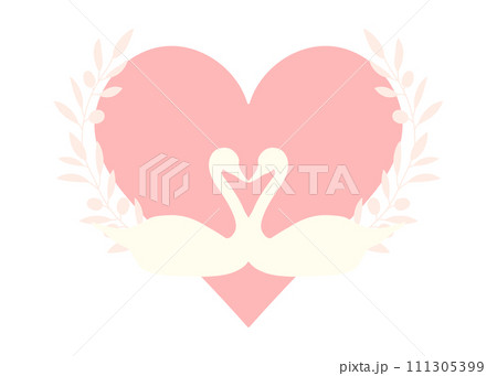 ロマンティックな白鳥イラスト 111305399