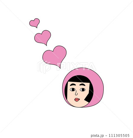 好きオーラをおくる女性のイラスト 111305505