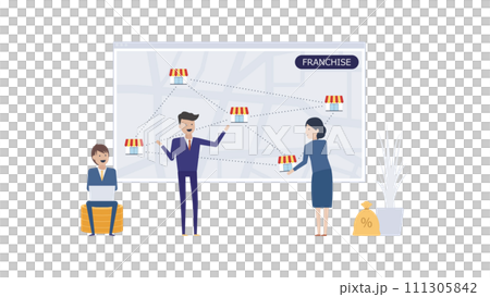 Business team planning multi-store franchise expansion Business team planning multi-store franchise expansion 111305842