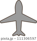 飛行機のシンプルなピクトグラムイラスト 111306597