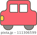 横向き・横から見た車のシンプルなかわいいイラスト 111306599