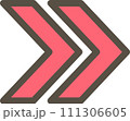 加速する赤い矢印のシンプルなイラスト 111306605
