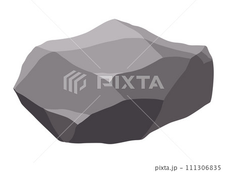 Rock stones or debris of mountain. Gravel, gray stone. Polygonal shape, piece of fossil stone. Game decoration element Rock stones or debris of mountain. Gravel, gray stone. Polygonal shape, piece of fossil stone. Game decoration element 111306835