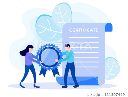 Illustration vector graphic cartoon character of certificate Illustration vector graphic cartoon character of certificate 111307449