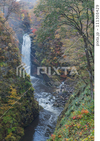 日本　宮城県仙台市太白区秋保町にある秋保大滝と紅葉 111308429