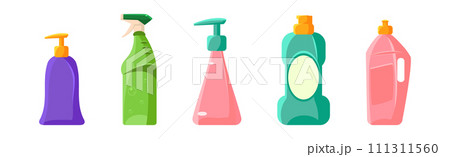 Home Cleaning Object and Equipment for Cleanup Vector Set 111311560