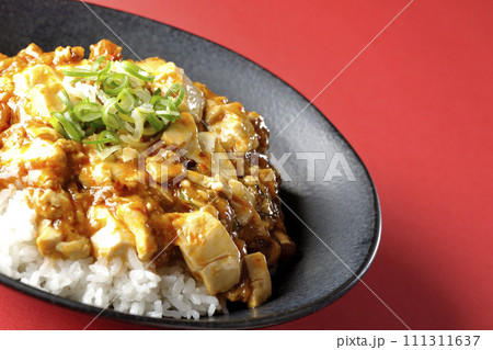 お豆腐たっぷりの長葱乗せ麻婆丼 お豆腐たっぷりの長葱乗せ麻婆丼 111311637