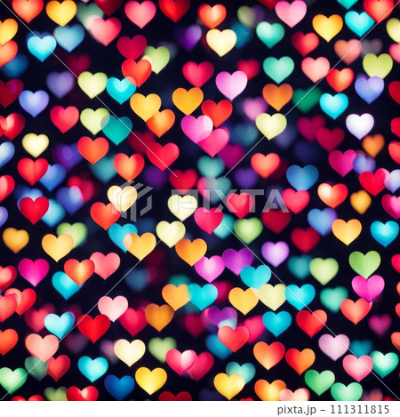 Colourful Heart shape lights Bokeh background Colourful Heart shape lights Bokeh background 111311815