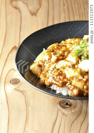お豆腐たっぷりの長葱乗せ麻婆丼 お豆腐たっぷりの長葱乗せ麻婆丼 111311973