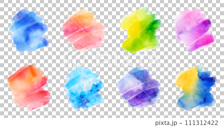 水彩のカラフルなブラシストローク（ベクター） 111312422
