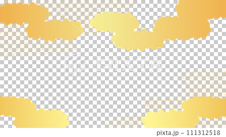 Illustration background material of golden clouds and Japanese pattern haze New Year material 111312518