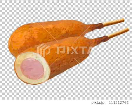 2 American dogs (cross section) without seasoning 111312762