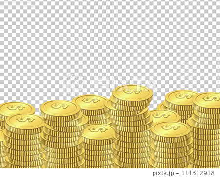 Illustration of stacks of dollar coins Illustration of stacks of dollar coins 111312918