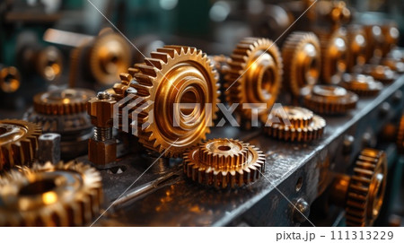 Golden Gears on Machinery 111313229