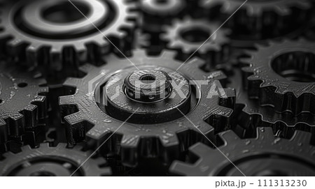 Macro Black Gears Texture 111313230